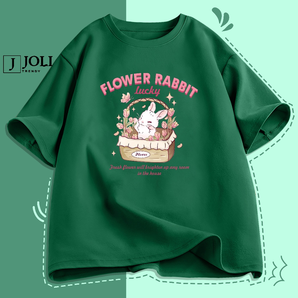 Áo Thun Nam Nữ Unisex Tay Lỡ By JOLI Mã TN Thỏ Trắng In Hình Chất Cotton Form Rộng Phong Cách Ulzzang J Joli Trendy | BigBuy360 - bigbuy360.vn