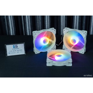 Fan Case K8 Trắng LED RGB bền bỉ và mát (không Hub) cắm điện trực tiếp từ nguồn - Tặng kèm ốc