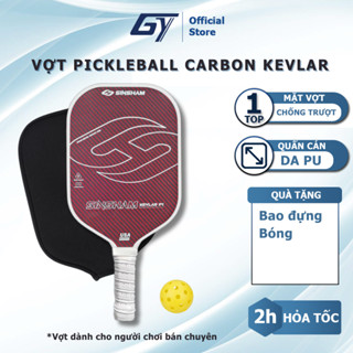 Vợt pickleball SINSHAM Kevlar full sợi carbon Pro chính hãng quán cán da PU