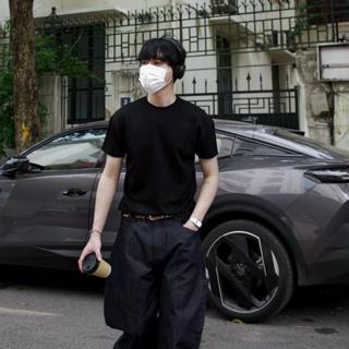 Áo thun solid round neck cổ tròn slimfit fit body chất liệu cotton 2 chiều THEM Studio, áo thun nam basic street style