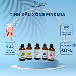 Chai 100ml Tinh Dầu Xông Pinkmia Sả Chanh, Bạc Hà, Hoa Hồng, Quế, Hương Trầm Xông Phòng Pinkmia
