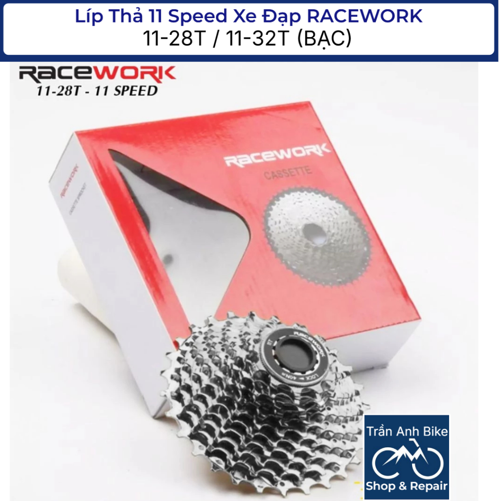 Líp Thả Líp 11 Xe Đạp RACEWORK 11-28T / 11-32T (BẠC) - Hàng Chính Hãng