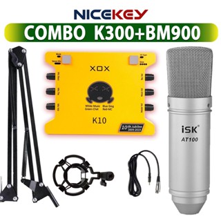  Bộ Combo Mic Thu Âm Hát Livestream Soundcard XOX K10 2020 & Mic ISK AT100 ⚡BH 1 NĂM⚡ Thu Âm Điện Thoại Máy Tính 