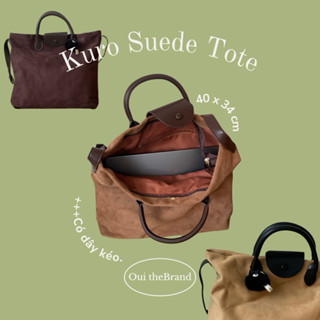 [ Tặng charm Susu ] Kuro くろう Suede Tote - Túi Tote Đeo Chéo Da Lộn KURO ( Ouithebrand )