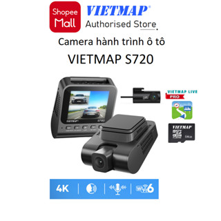 Camera hành trình Vietmap S720 Cam Trước 4K + Sau Full HD Kèm 64GB và Vietmap Live Pro - Hàng chính hãng