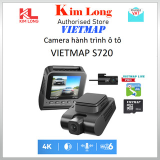 Camera hành trình Vietmap S720 Trước 4K Sau 2K Kèm 64GB và Vietmap Live Pro - Hàng chính hãng