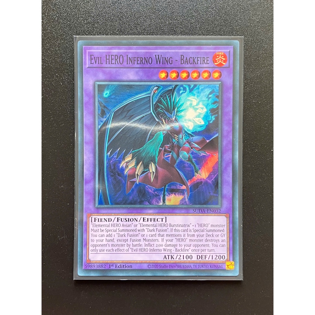 YMS - [Thẻ bài Yugioh] - [TCG-UK] - SUDA-EN032 - Evil HERO Inferno Wing - Backfire - Super Rare 1st 