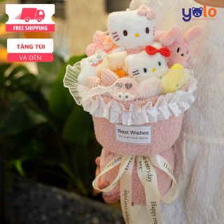 Bó hoa gấu bông siêu dễ thương.sét hoa quà tặng sinh nhật , valentine, 8/3......cho người thương( tặng túi và đèn)