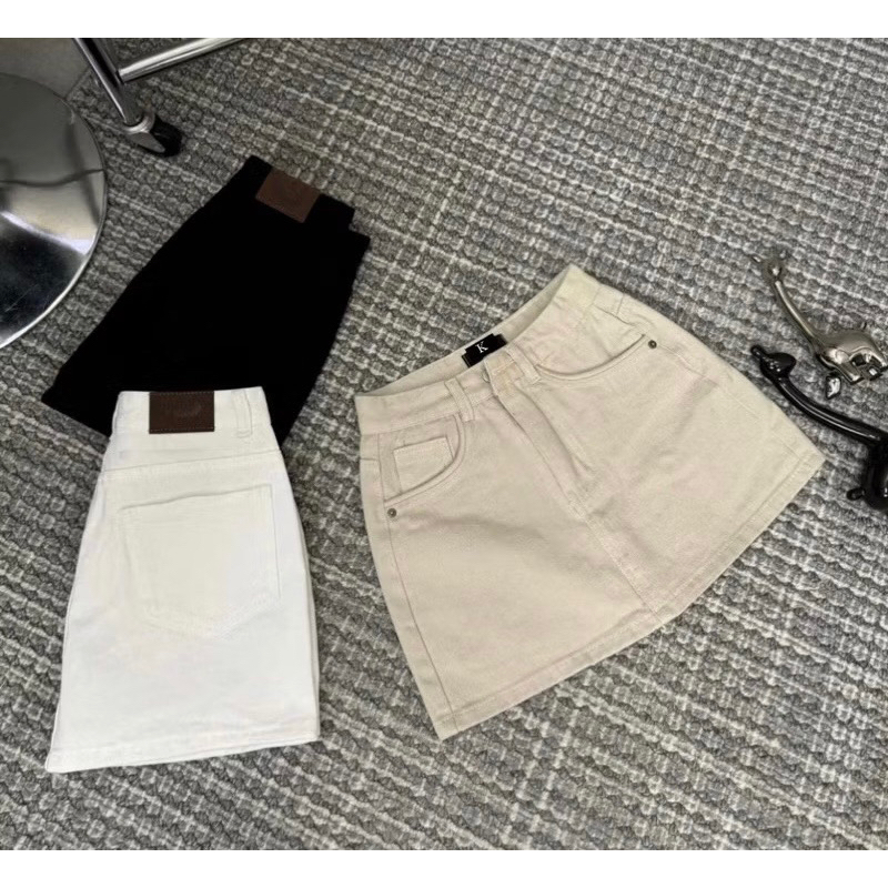 [K-JEANS] Chân váy jeans nữ viền túi cuốn siêu hot (mã C009)