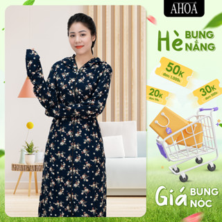 Áo Chống Nắng Lanh 3 Lớp AHOA, Váy Chống Nắng Nữ Dáng Dài Chống Tia UV (Không Chọn Hoạ Tiết) Thấm Hút Tốt CL3L