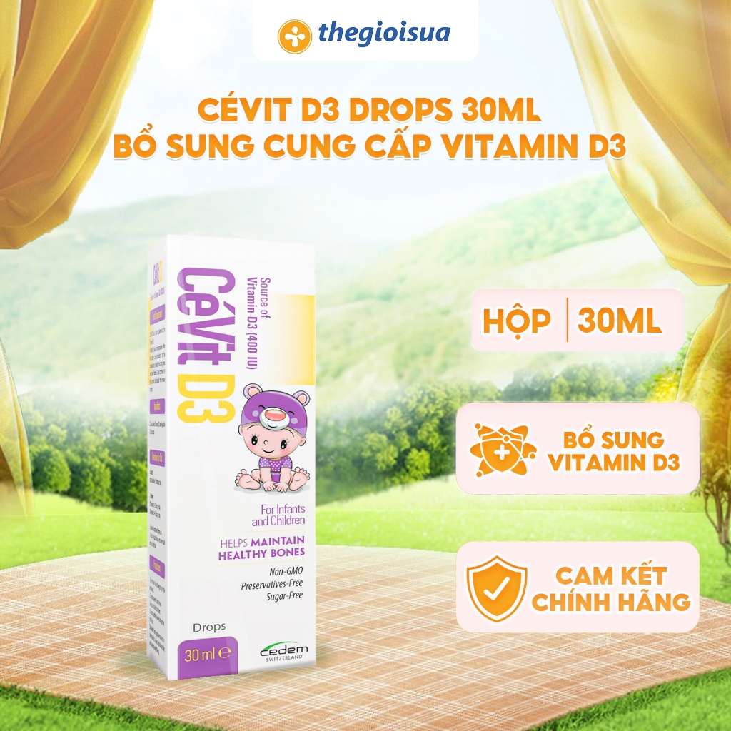 CéVit D3 Drops 30ml - Thực phẩm bổ sung cung cấp Vitamin D3