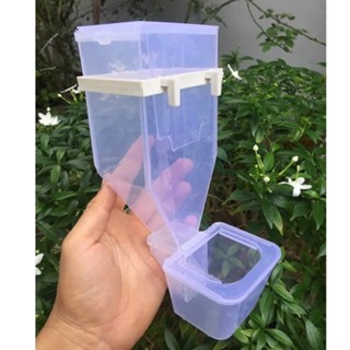   Rẻ vô địch   Máng ăn tự động cho chim gà nhựa trong hộp đựng cám thức ăn cho chim gà có móc treo 