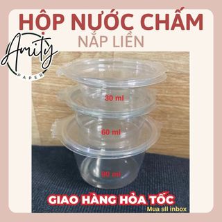   Hỏa tốc  Set 50 cái hộp đựng nước chấm nắp liền 