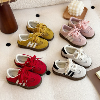 Sz23-36 [+VỚ] Giày thể thao cho bé trai/ gái chất da lộn phối lưới thoáng mát, đế cao su nhẹ, khoá dán tiện lợi 5050