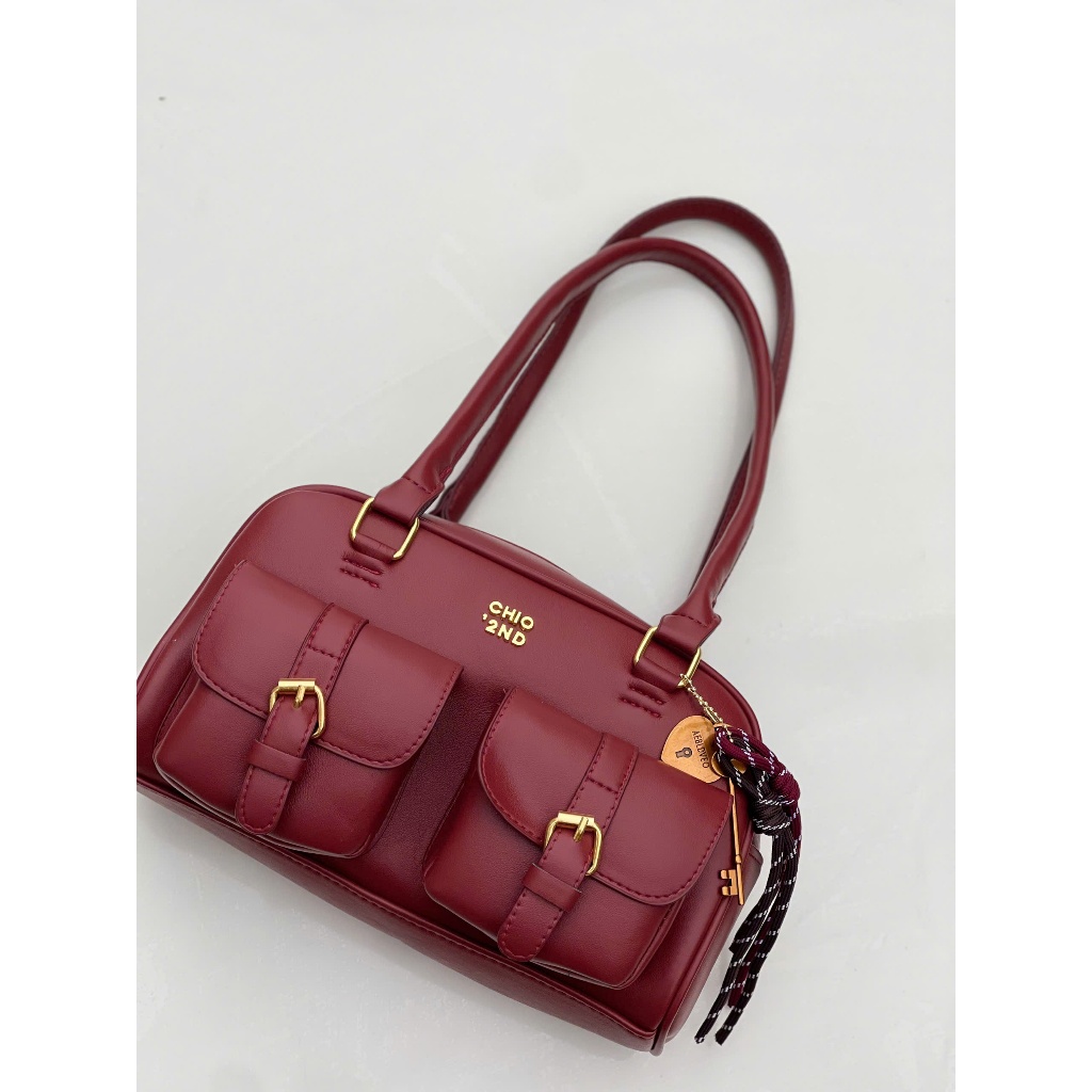 Túi xách đeo vai nữ chio 2nd, túi xách tay da hộp 2 ngăn có khóa cài kèm charm xinh xắn màu sang trọng Đăng Túi DK360 | BigBuy360 - bigbuy360.vn