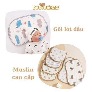 Gối xô cho bé trẻ sơ sinh lót đầu 10 lớp muslin tree cao cấp
