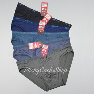  Big Size - Quần Lót Nam lưng kẹp vải cotton visco co giãn mềm mại Freeman 6040 6050 