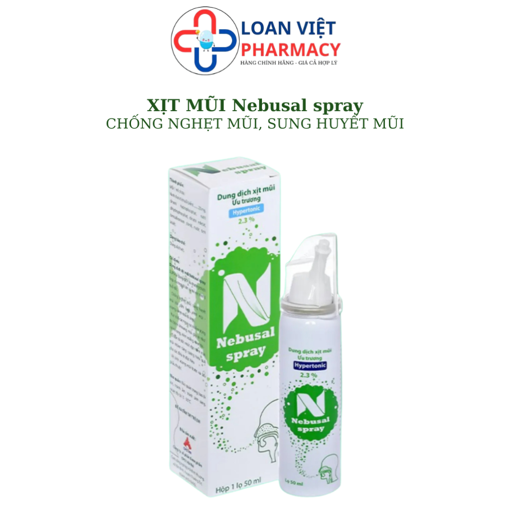 Xịt mũi ưu trương Nebusal spray 2.3% - Giảm nghẹt mũi, sổ mũi ở trẻ em ≥ 3 tuổi & người lớn
