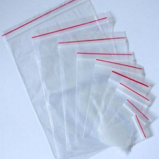Túi nilon zip viền đỏ đựng đồ đủ kích thước ( 100 gram )