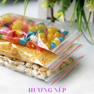 Túi nilon zip viền đỏ đựng đồ đủ kích thước ( 100 gram )