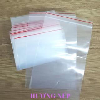 Túi nilon zip viền đỏ đựng đồ đủ kích thước ( 100 gram )