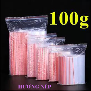 Túi nilon zip viền đỏ đựng đồ đủ kích thước ( 100 gram )
