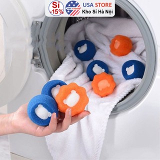 Combo 4 Bóng Giặt Magic Ball Hút Lông Mèo, Banh Giặt Chống Nhăn, Hút Xơ Vải