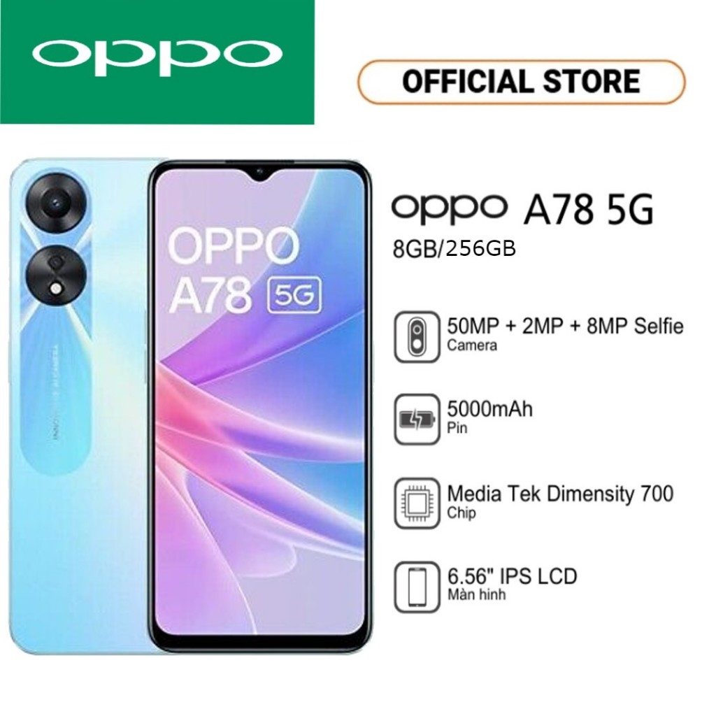 🔥Hàng Chính Hãng 🔥 Điện thoại  A78 5Gl 8GB/256GB l Bộ nhập khẩu gốc