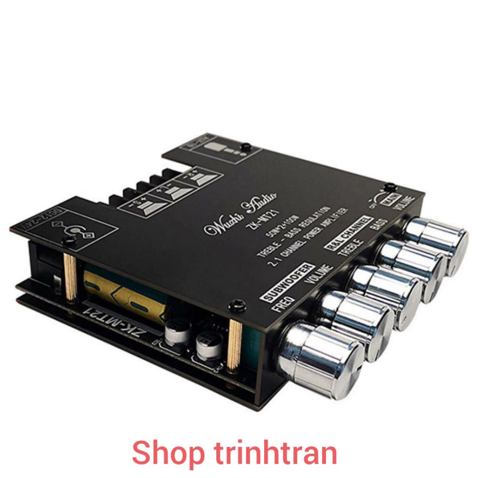 Bảng Mạch Khuếch Đại 2.1 MT21 với Bluetooth 5.0, Aux, công suất 50wx2, kênh Sub 100W, chất lượng cao