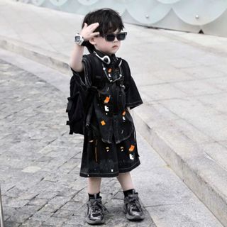 Set Jean Bé Trai Họa Tiết Vẩy Sơn Cá Tính 14-45Kg Bộ Quần Đùi Áo Sơ Mi Cộc Tay Bé Trai Lâm Long Kids SB4