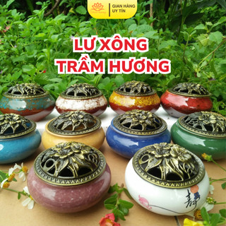 Lư xông trầm hương, Thác Bằng Sứ Nhiều Hình Mẫu Hoa Văn Thiết Kế Đa Dạng Lư đốt trầm men rạn loại 1.