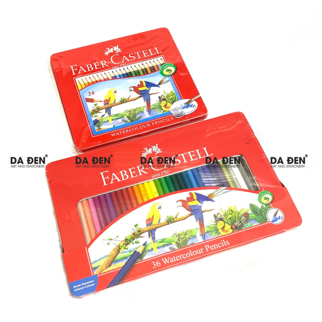 [DA ĐEN] Chì Màu Nước Faber Castell Parrot 24|36|48 Màu