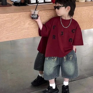 Bộ Áo Phông Cotton + Quần Jean Ngố Phong Cách Cực Chất Cho Bé Trai