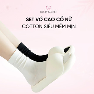 Set 5 Đôi Tất Cao Cổ Nữ Trơn Mềm Mịn Thoáng Khí DOLLY SECRET Chất Liệu Cotton dày Dặn T01