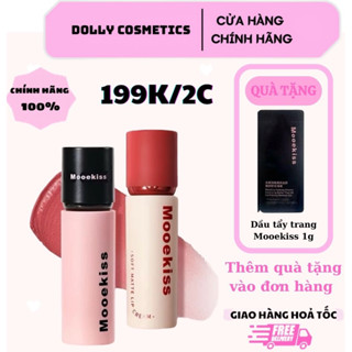 Son kem bùn MOOEKISS Velvet Lip Mud tint lì 3g mềm mịn lâu trôi không khô môi bản vỏ hồng đen DOLLYDOLLY COSMETICS
