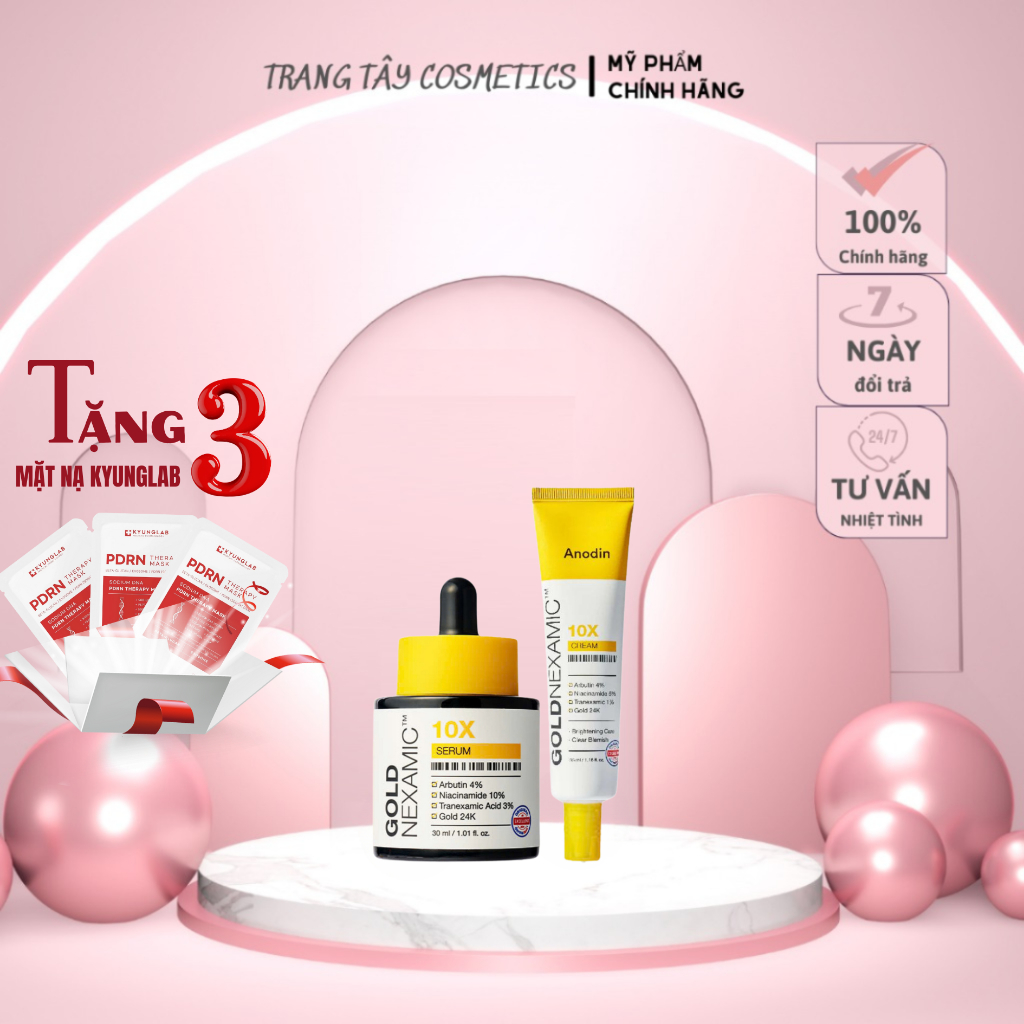 Combo dưỡng sáng, cải thiện sắc tố đa tầng GOLDNEXAMIC 10X Anodin - Hàn Quốc Chính Hãng