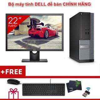Bộ máy tính để bàn Dell Optiplex core i7 - Ram 16GB - SSD 256GB và Màn hình DELL 22 inch.Bảo hành 12T