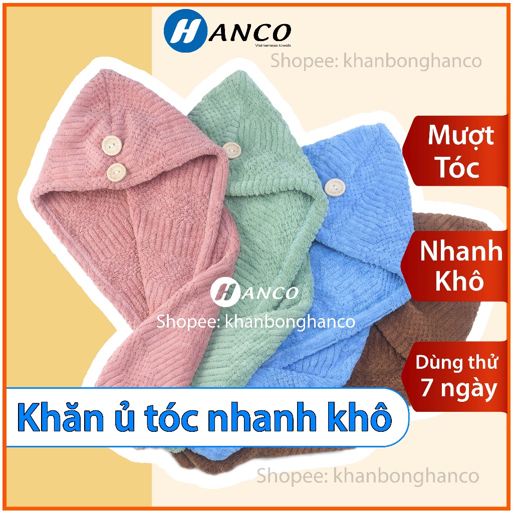 Khăn Ủ Tóc Nhanh Khô - Khăn Quấn Tóc Gội Đầu - 100% Sợi Tre - Làm Mềm Tóc - Thấm Hút Nhanh - Siêu Mềm Mại  - TOC
