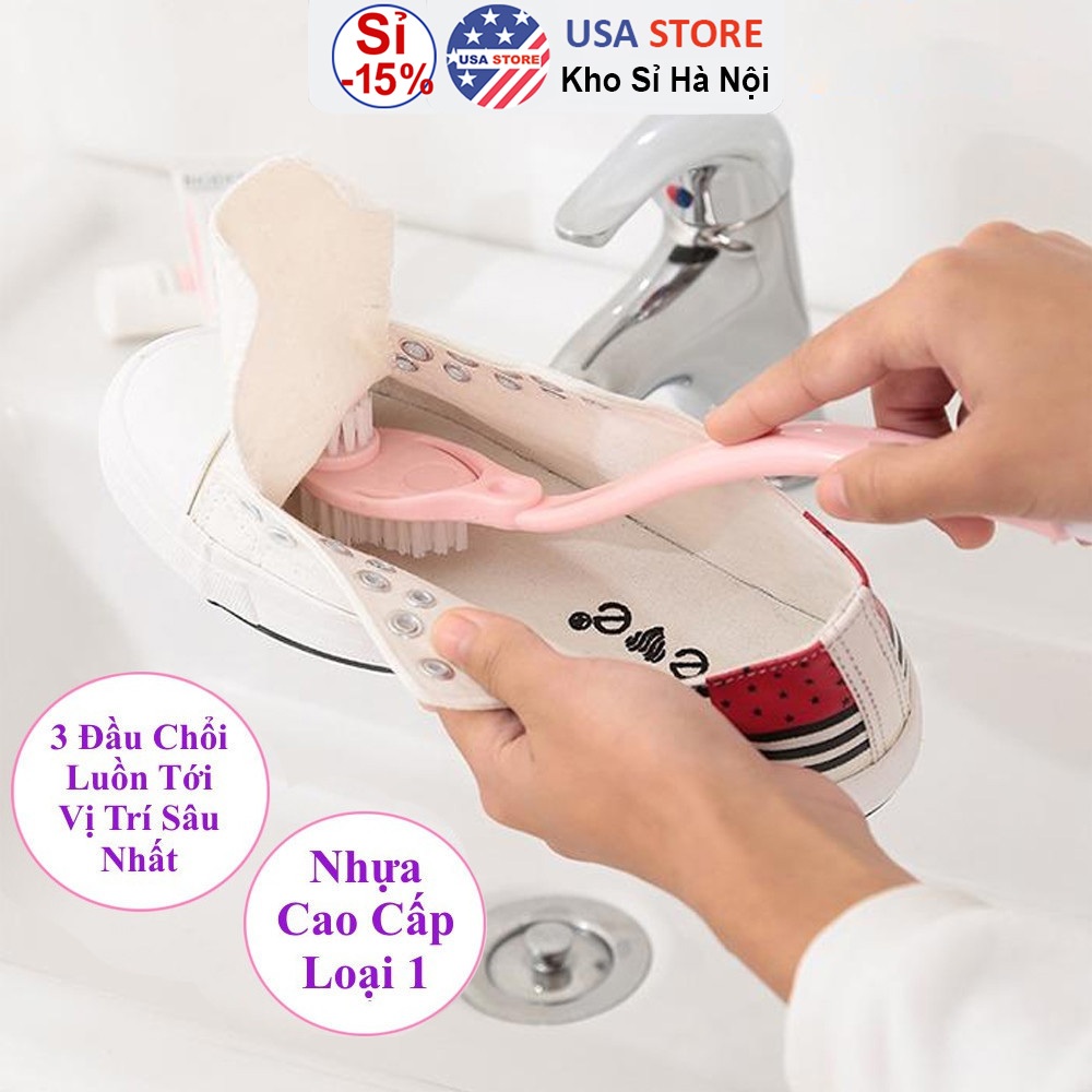 Chổi Cọ Đánh Giày Dép Chuyên Dụng - Vệ Sinh Những Chỗ Hẹp, Sâu của Giầy (Kiểu 2/3 Đầu Chổi)