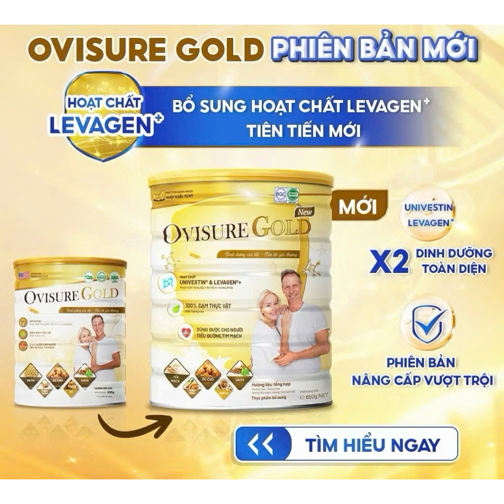 [Chính hãng]1 LON 650g- SUA XUONG KHOP Sữa hạt xương khớp Ovisure Gold lon 650g- SUA XUONG KHOP QUYE