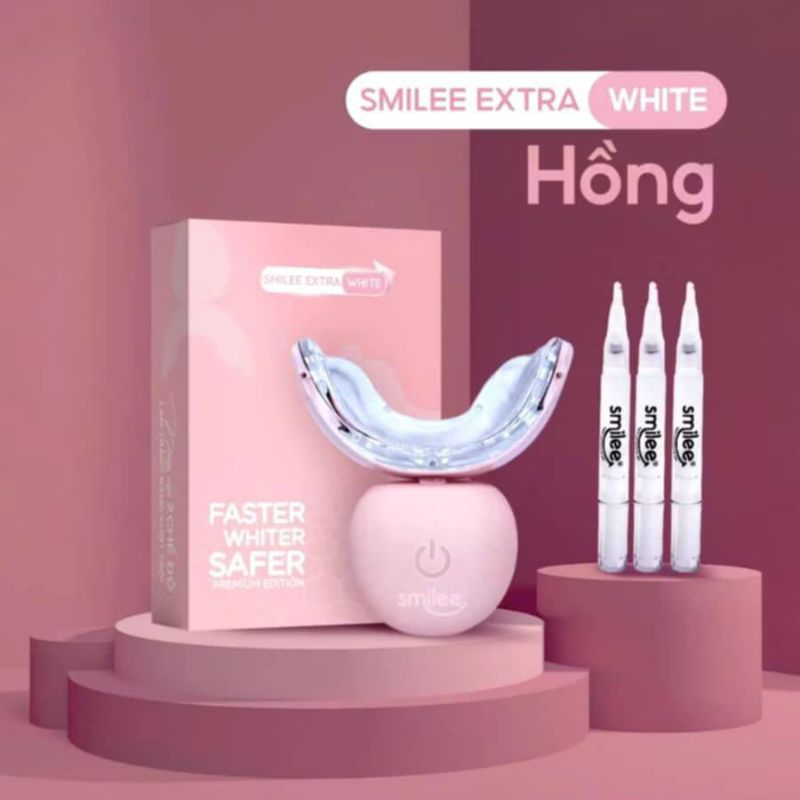 Bộ Kit Trắng Răng Smilee Extra, trắng răng từ 3-6 tông sau một liệu trình ( màu hồng )