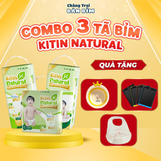 [ 3 Bịch ] Tã Bỉm KITIN NATURAL đủ size NB56/S50/M44/L40/XL38/XXL36/XXXL34/XXXXL30, mỏng thoáng, trà xanh