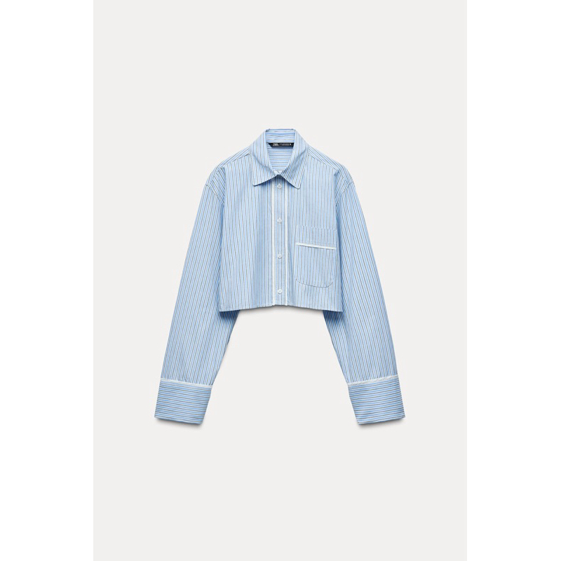 Áo sơ mi Zara croptop size S chuẩn auth new fulltag