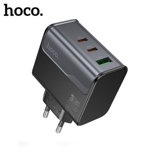 Củ sạc nhanh 70W Hoco CS75A dòng PD70W + QC3.0, 2 cổng Type C + USB, chân cắm tròn