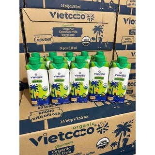 (Tổng kho sỉ hà nội) SỮA DỪA Organic Vietcoco 330ml / 1 thùng 24 hộp
