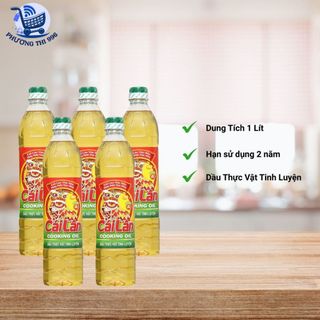    Combo 5 chai   Dầu ăn Cái Lân chai 1 lít- Dầu thực vật- Hạn sử dụng 2 năm 