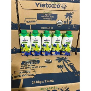 (1 THÙNG 24 HỘP ) Sữa Dừa Organic Vietcoco - Hộp 330ml / Date mới nhất