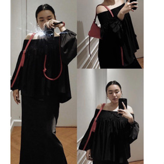 Áo Trễ Vai Tay Phồng Phối Nơ K.Bi Boutique Áo Trễ Vai Bigsize Cực Xinh