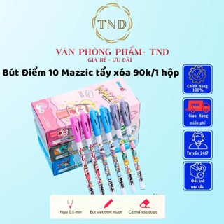 Combo 20 Bút Gel xóa được Thiên Long Điểm 10 - Bút mực ngòi 0.5mm, viết trơn mượt có gôm trên nắp TP-GELE01