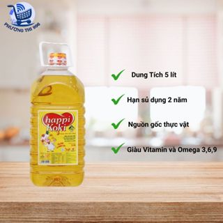 [ Can 5 lít ] Dầu ăn happi Koki 5 lít - Hạn sử dụng 2 năm